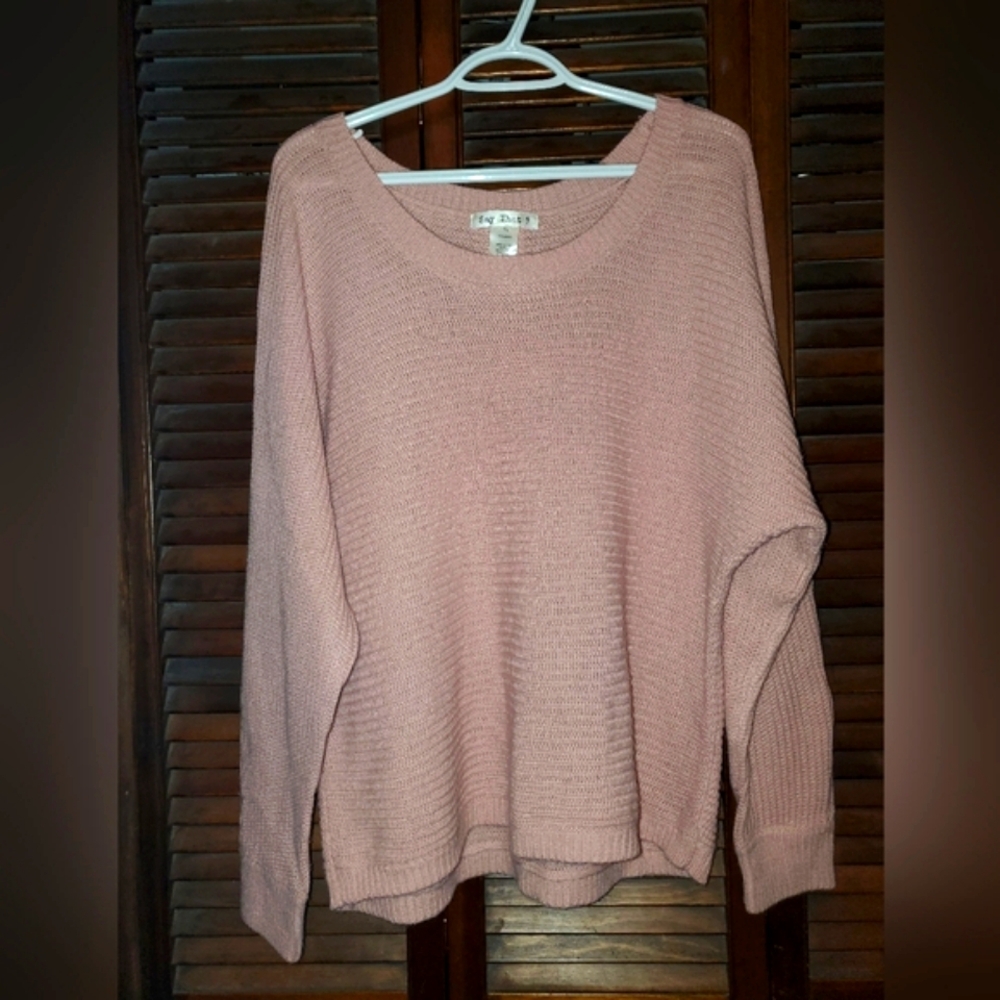 Say What? XL Sweater Pink Silver Buttons